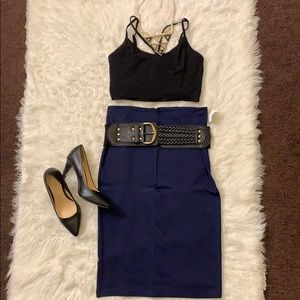 Navy Blue Pencil Skirt